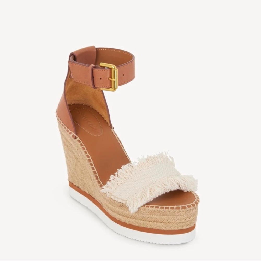 See By Chloe Glyn Frayed Canvas Wedge